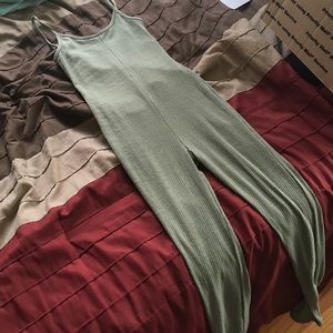 Green Ribbed Jumpsuit