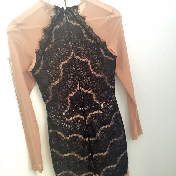 TopShop Lace Sheer Dress Nude and Black US 2 - 4