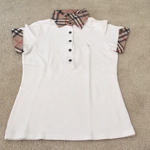 Burberry white polo shirt