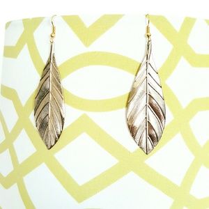 Gold Metal Leaf Earrings