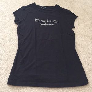 Bebe Hollywood black rhinestone tees