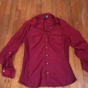 Maroon Button down
