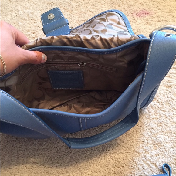 Blue leather coach purse and wallet NEW - Picture 3 of 3