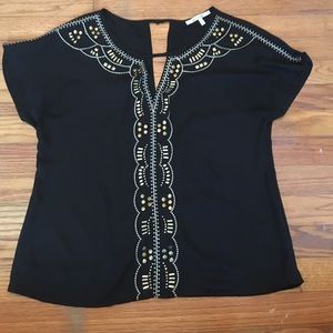 black embellished top
