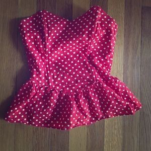 Strapless peplum top
