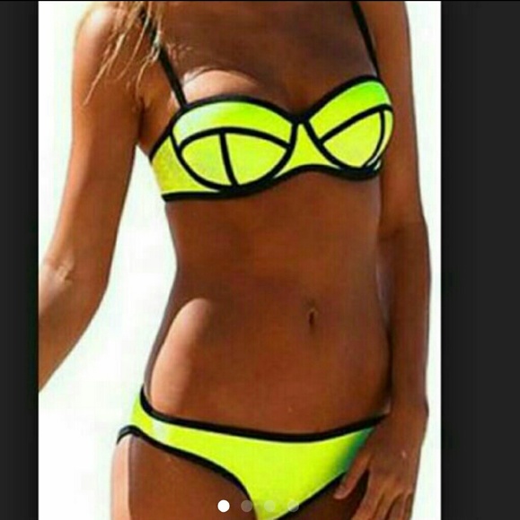 NEW Neoprene style Bikini Yellow Size Small