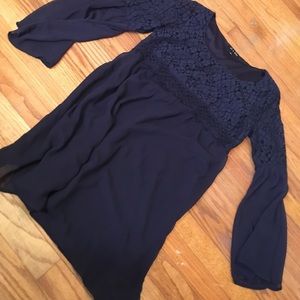 Navy lace detail dress