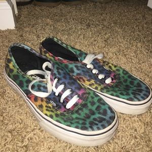 Cheetah Rainbow Print Vans size 7