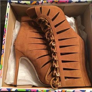 SOLD Peep Toe Lace Up Bootie
