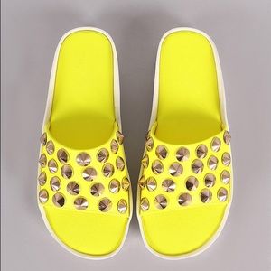 Studded slip on sandals