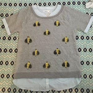 Anthropologie sweater top with bead embellishments