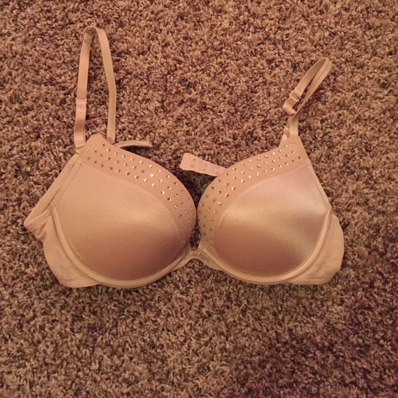 aerie "Emma" nude rhinestoned push up bra