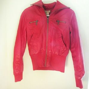 Red leather biker's jacket