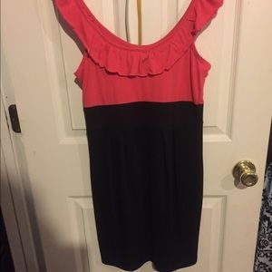 Pink and black dress