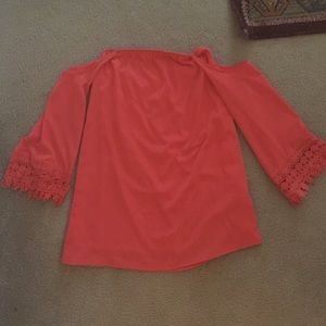 Coral Off The Shoulder Dress