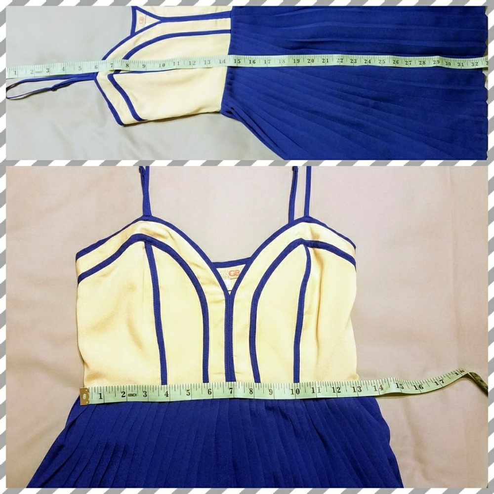 Like New Boutique S Dress - Blue & Cream - Picture 6 of 6