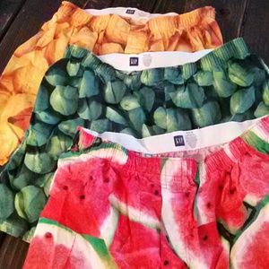 Lot of three GAP fruit boxers. Like new.