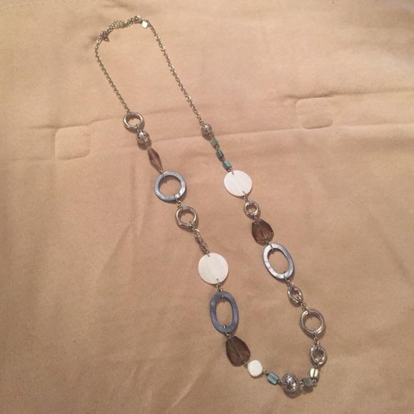 Lia Sophia Blue and Brown Long Necklace