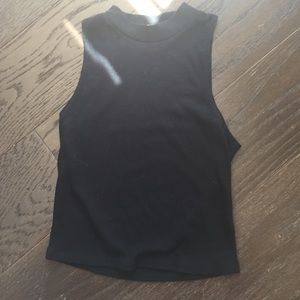 Nordstrom Black High Neck Crop Top