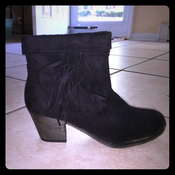 Brand New Black Booties, Fringe Charlotte Russe!