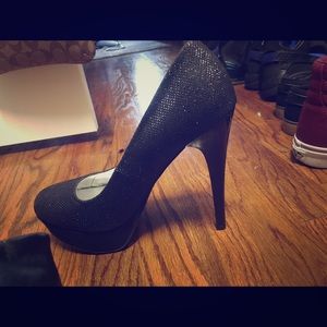 Black sparkly heels
