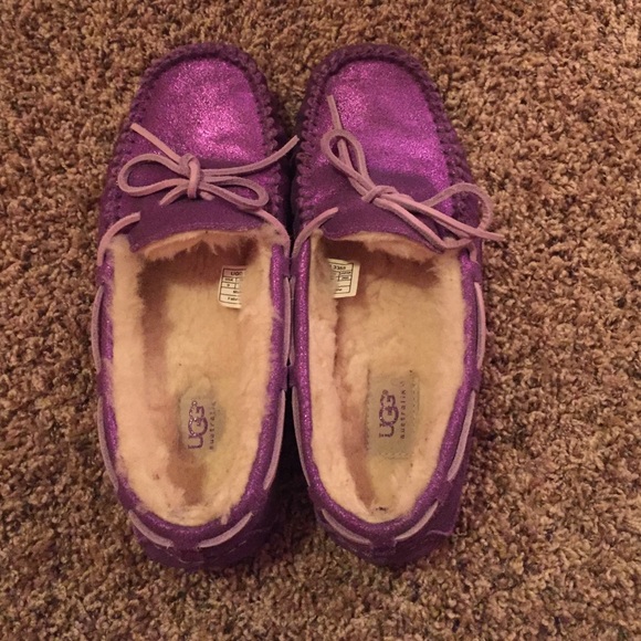 Purple metallic Ugg moccasins