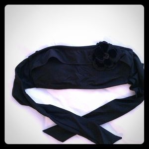 Black bando swim top