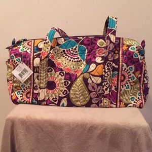 NWT Vera Bradley Small Duffel in Plum Crazy.