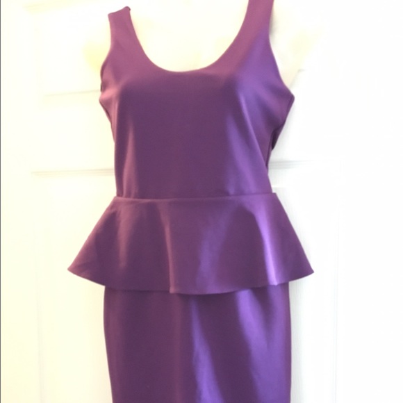 Purple Peplum Dress Size XS New With Tags - Picture 1 of 4