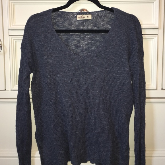 blue knit sweater