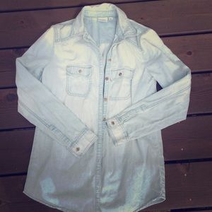 Nordstrom Brass Plum Chambray Shirt XS