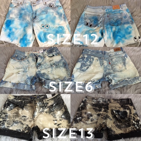 Custom shorts sizes listed are avail