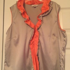 Sleeveless silk blouse