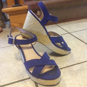 Royal blue wedges