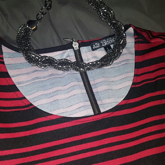 Red and black striped dress. - Picture 2 of 6