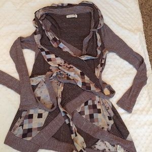 Faux wrap purple cardigan