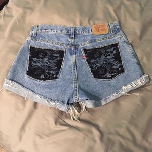 Levi's custom made high waisted shorts