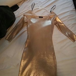 Gold metalic bebe dress