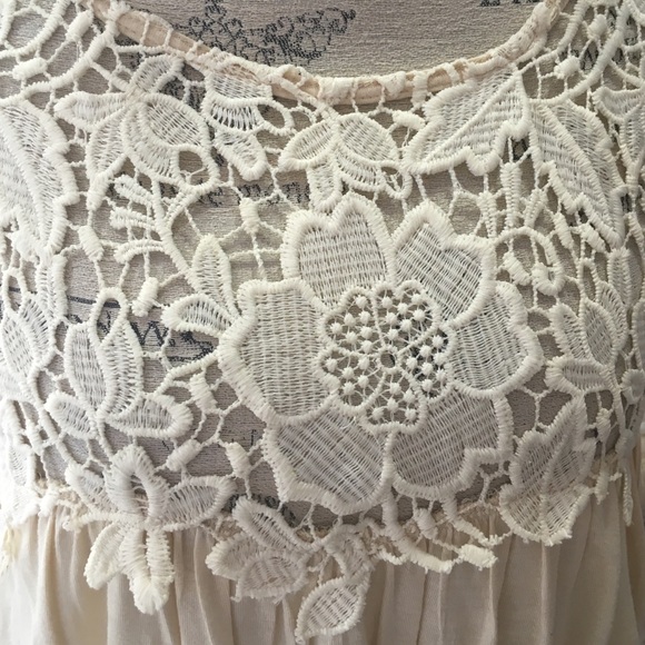 NWOT "Mimosa" crochet cold-shoulder top - Picture 2 of 4