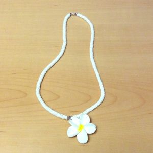 White necklace with flower