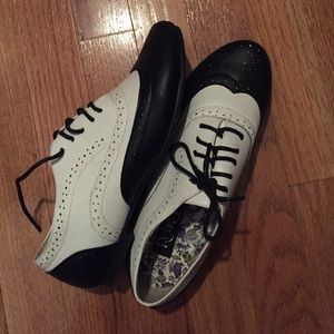 Black and white oxfords