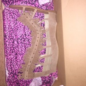 Fringe gladiator sandals