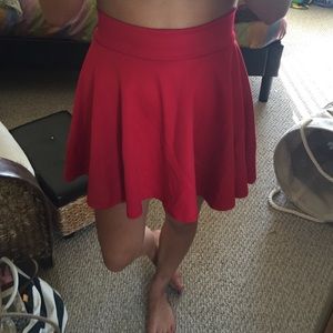 Vibrant Cardinal red skirt