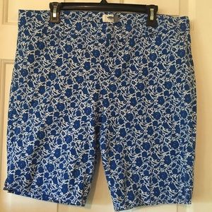 Blue and white Bermuda shorts