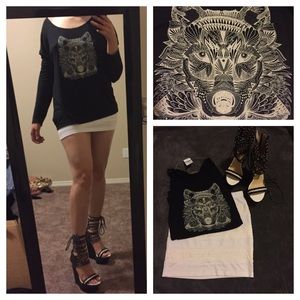 Long sleeve wolf tunic/shirt
