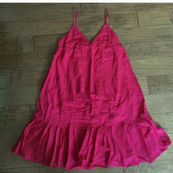Red linen sundress