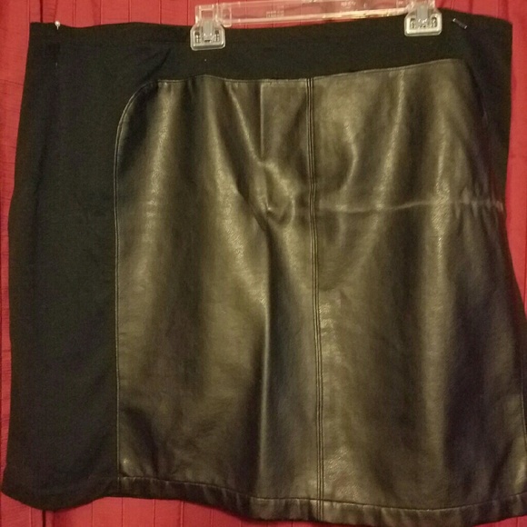Black faux leather skirt