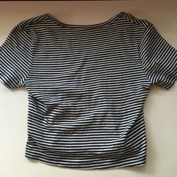 baby doll white/navy blue stripes crop top - Picture 2 of 3