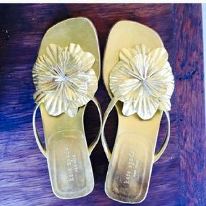 Kate Spade gold flower sandals