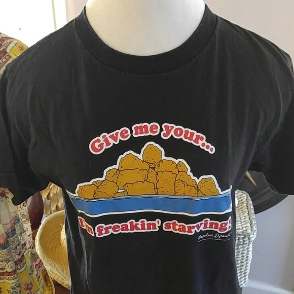 Vtg Napoleon Dynamite 'Give me your Tots' black graphic t-shirt sz S - Picture 2 of 4
